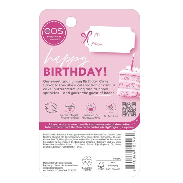 eos Natural Shea Lip Balm- Birthday Cake, All-Day Moisture Lip Care - Image 7