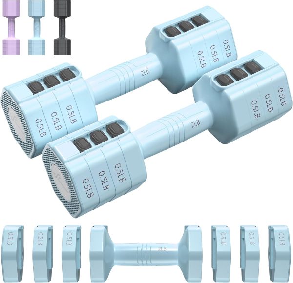 Adjustable Dumbbells Hand Weights Set: Sportneer 4 In 1 Weight Each 2lb 3lb - Image 8