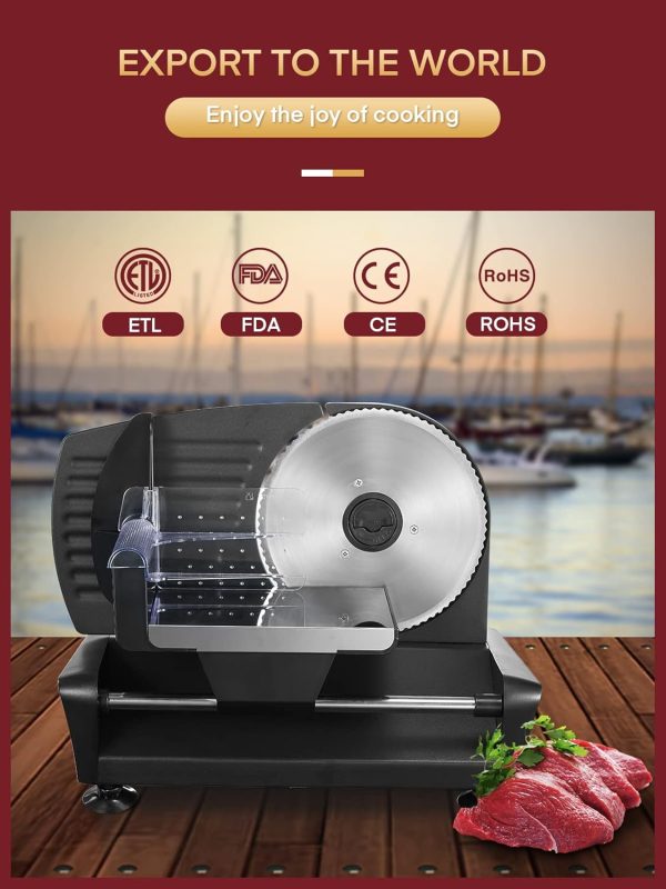 FOHERE Meat Slicer for Home Use, 200W Electric Deli Food Slicer with - Image 8