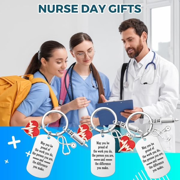 Sureio 72 Pcs Nurse Gift Include 24 Nurse Keychain with 24 Tassel Organza - Image 5