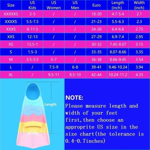 Kids Swim Fins,Comfortable Silicone Flippers for Swimming and Diving,Size - Image 4