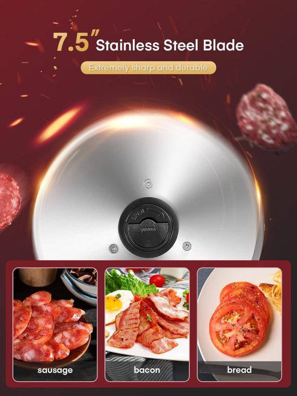 FOHERE Meat Slicer for Home Use, 200W Electric Deli Food Slicer with - Image 4