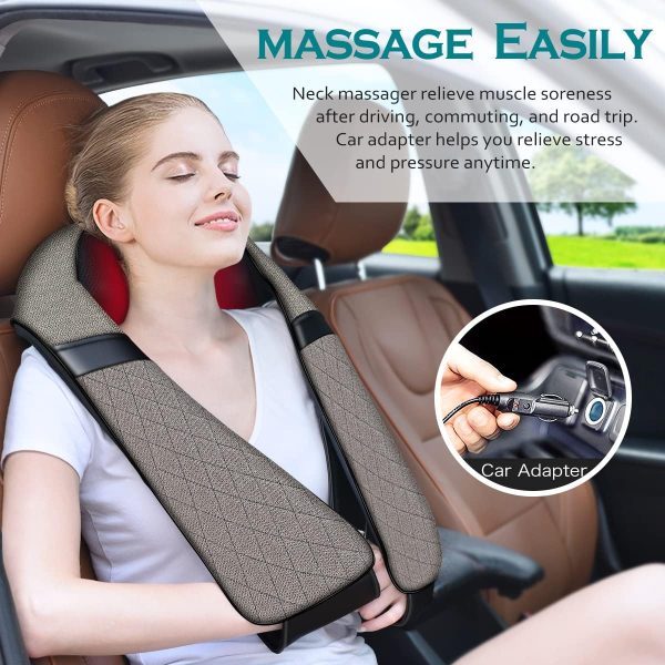 Shiatsu Electric Neck Back Massager Pillow 3D Kneading with Heat For - Image 6