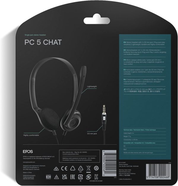EPOS Sennheiser PC 5 Chat - Headset for Internet Communication, E-Learning - Image 8