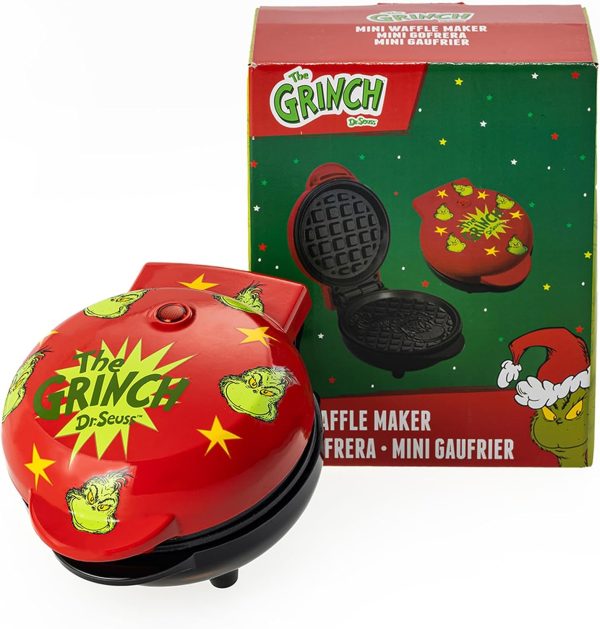 Uncanny Brands Dr. Seuss Grinch Mini Waffle Maker - Small Kitchen Appliance - Image 7