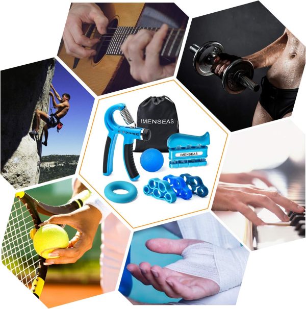 Grip Strength Trainer 7 Pack Adjustable Hand Gripper, Finger Stretcher - Image 7