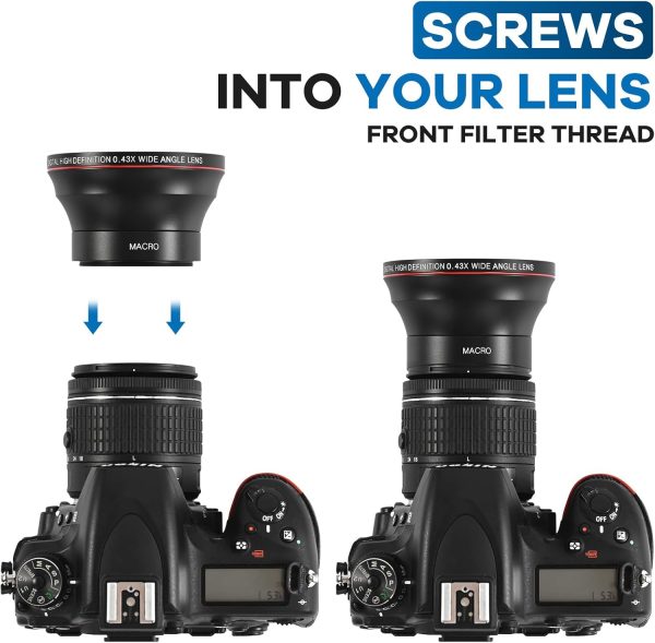 Lightdow 55MM 0.43x High-Definition Wide Angle + Macro Lens Attachment for - Image 4