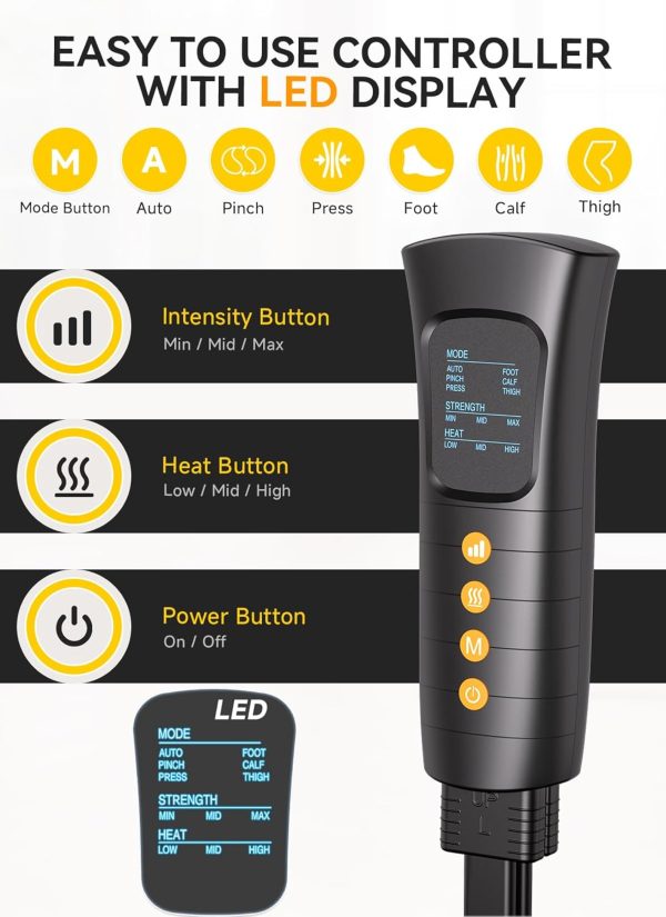 Leg Massager with Heat and Compression, Foot Calf & Thigh Massage for - Image 6