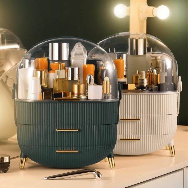 CANITORON Makeup Organizer,Skincare Organizer with 2 Drawers and Brush - Image 7