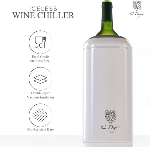 Wine Chiller Set - Perfect Wine Gifts for Women & Men - Stainless Steel - Image 6