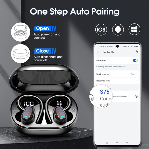 OYIB Wireless Earbuds Bluetooth 5.4 Headphones Sport, 50H Bluetooth Earbuds - Image 6