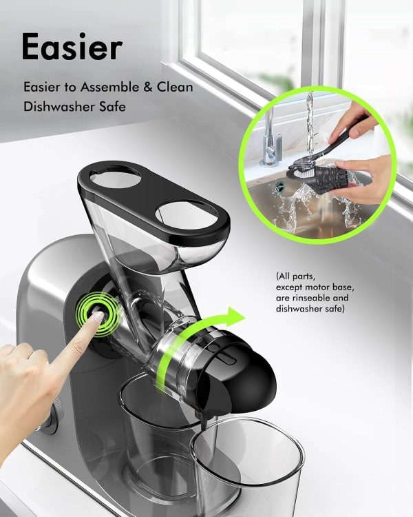 SiFENE Cold Press Juicer Machine, Compact Single Serve Slow Masticating - Image 5