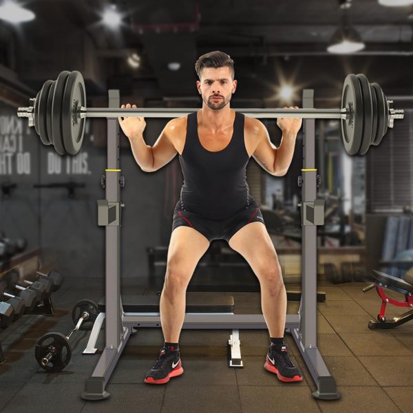 Adjustable Squat Rack,Multi-Function Barbell Rack for Weight Lifting and - Image 6