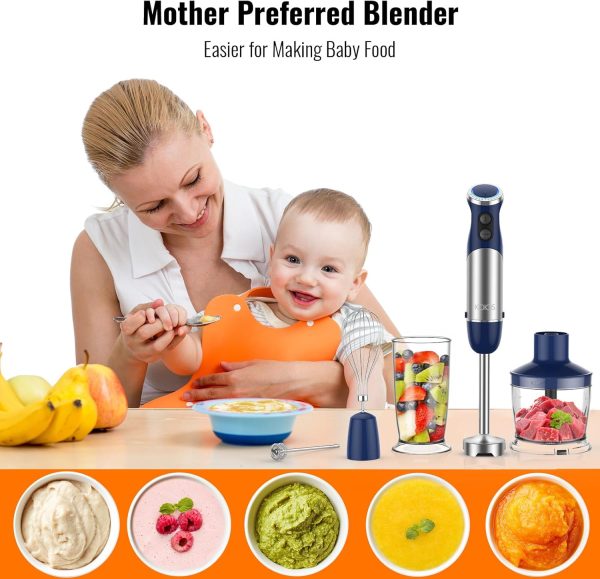 KOIOS 5-in-1 Hand Immersion Blender, 1000W 12 Speed Emulsifier Handheld - Image 5