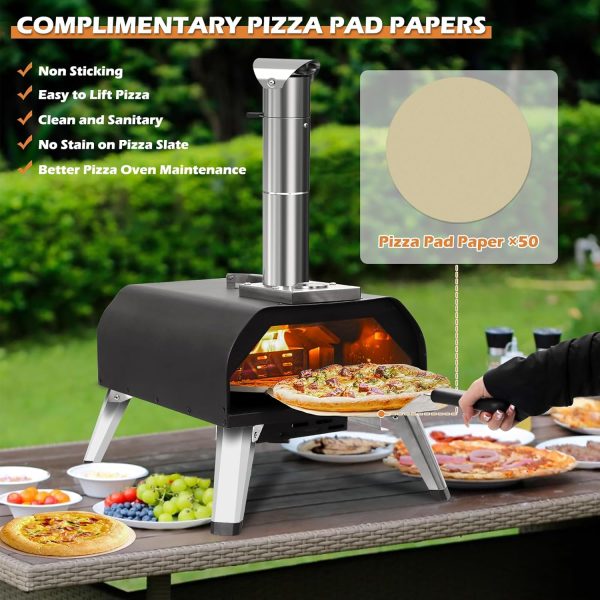 Sounday Pellet Pizza Oven Outdoor, 12" Outdoor Pizza Oven with 360°Auto - Image 5
