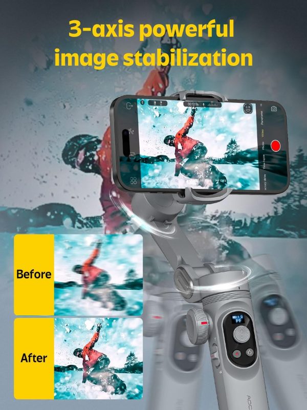 Professional Gimbal Stabilizer for Smartphone w/Wireless Charging OLED - Image 5
