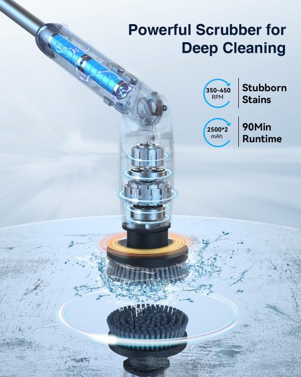 Leebein Electric Spin Scrubber, 2024 New Electric Scrubber with 4 - Image 3