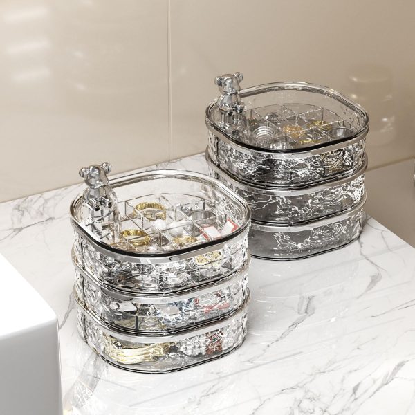 Jewelry Organizer, 3 Layers Rotating Jewelry Box, Small Jewellery Box , - Image 6
