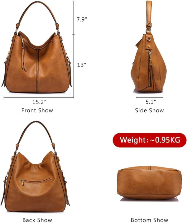 Handbags for Women Large Designer Ladies Hobo bag Bucket Purse Faux Leather - Image 3