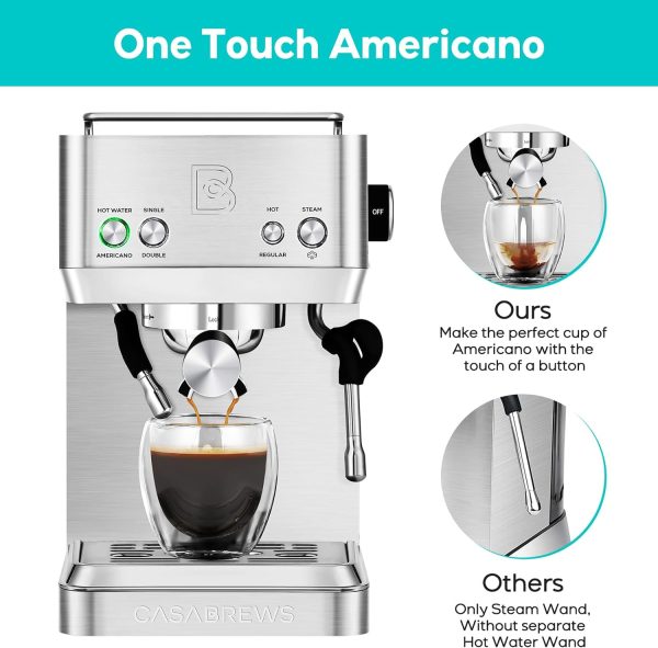 CASABREWS Espresso Machines with Milk Frother, 20 Bar Espresso Maker with - Image 4