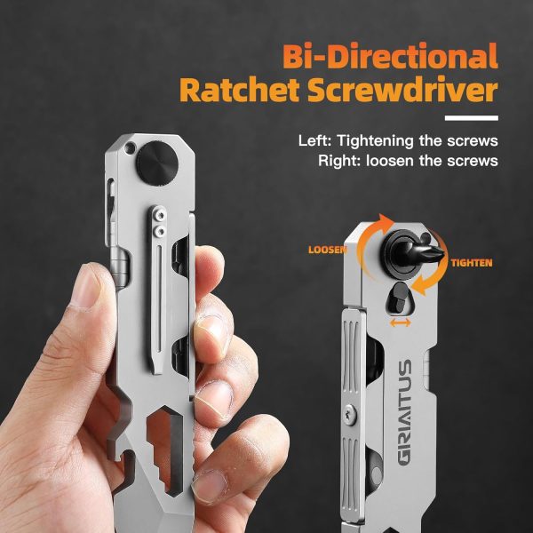 EDC Pry Bar Multitool with Bi-Directional Ratchet Screwdriver & Everlasting - Image 2