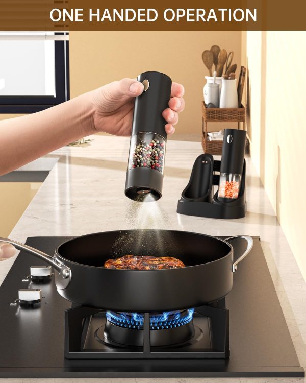 CIRCLE JOY Electric Salt and Pepper Grinder Set Automatic Salt and Pepper - Image 7
