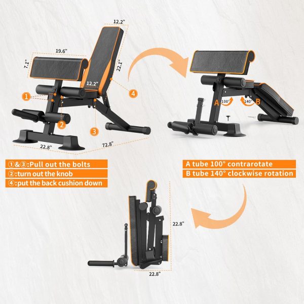 Adjustable Weight Bench, Multi-function Preacher Curl Bench for Home Gym, - Image 2