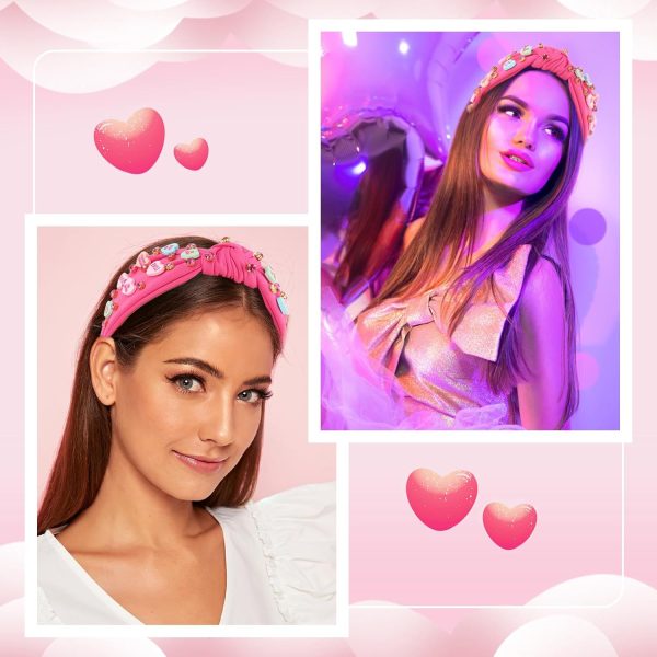 YARIEW Valentines Day Headbands for Women Love Sweet Heart Headband Hot - Image 4