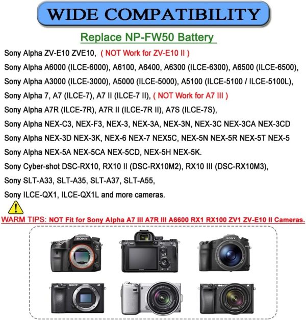 Gonine AC-PW20 Power Supply NP-FW50 ZV-E10 Dummy Battery ACPW20 Continuous - Image 3
