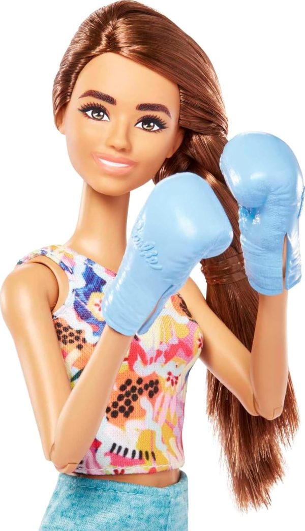 Barbie Self-Care Doll, Brunette Posable Workout Doll with Puppy & - Image 3