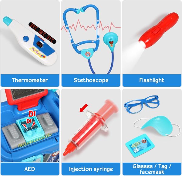Doctor Kit for Toddlers 3-5 With 21pcs Medical Kit Toy Doctor Cart - Image 2