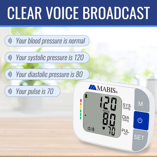 MABIS Universal Wrist Talking Blood Pressure Monitor, Visual BP Guide, 396 - Image 4