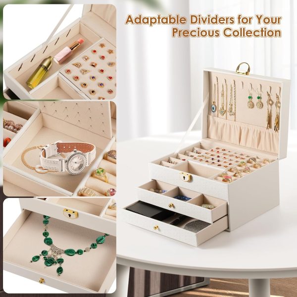 3 Layer Jewelry Box, Jewelry Holder Organizer with Jewelry Organizer - Image 6