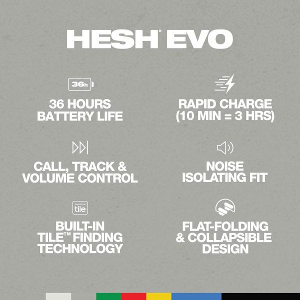 Skullcandy Hesh Evo Wireless Headphones with Charging Cable, 36 Hr Battery, - Image 4