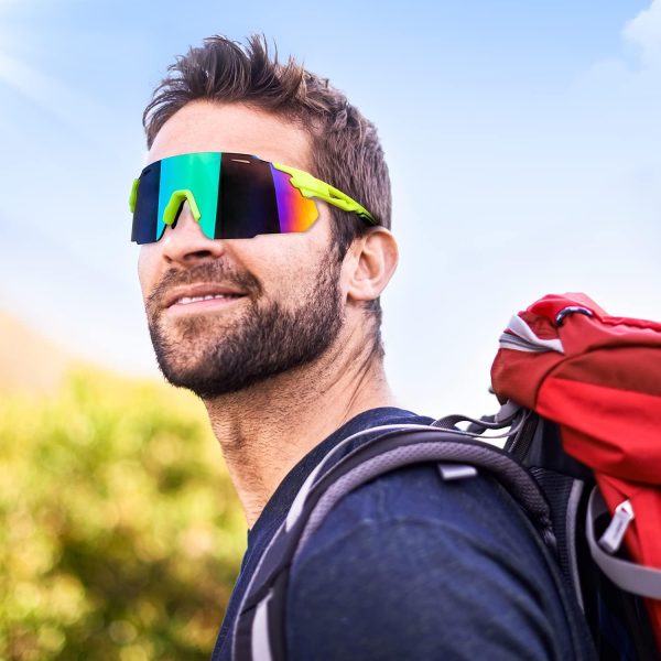 Baseball Sunglasses for Men Women, Wrap Around Sports Sunglasses for - Image 3