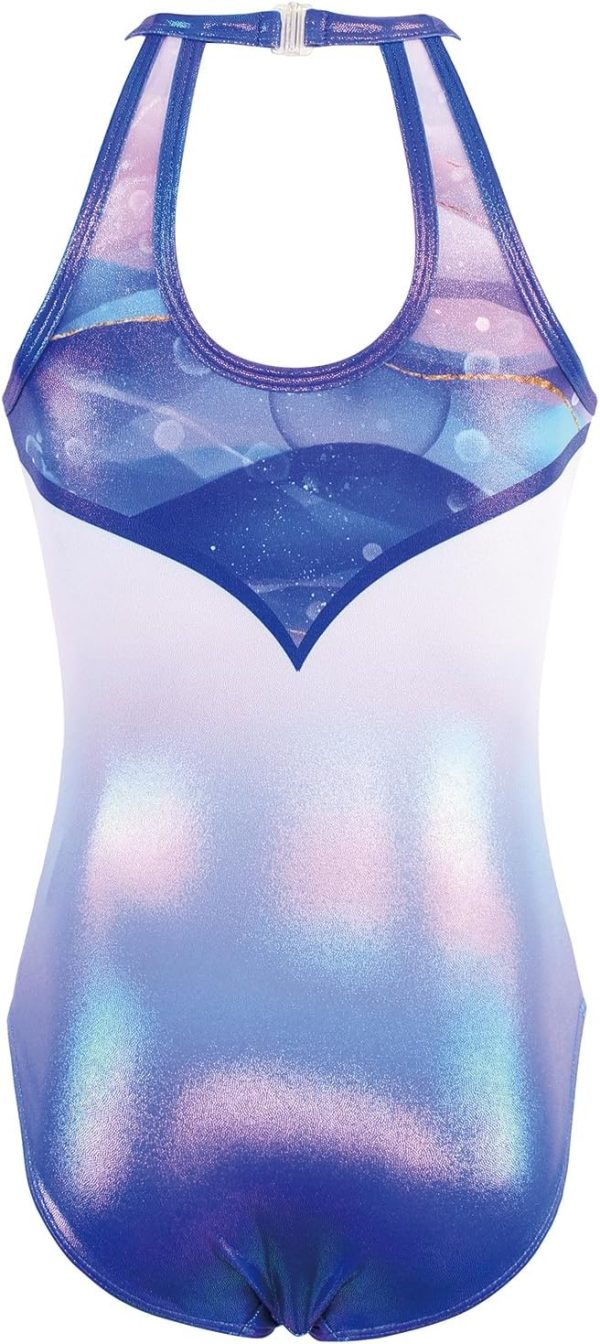 Gymnastics Leotards for Girls With Shorts Sparkly Ballet Dance Clasp Back - Image 2