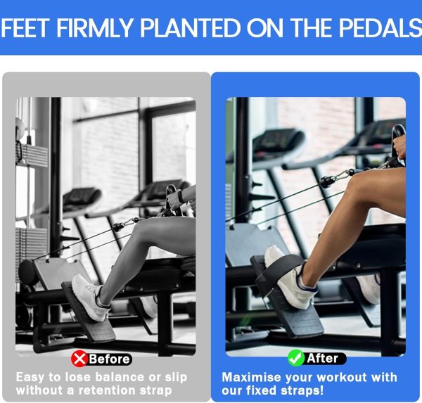 4pcs Universal Elliptical Machine Pedals Straps, Trainer Straps Leg Pedal - Image 5