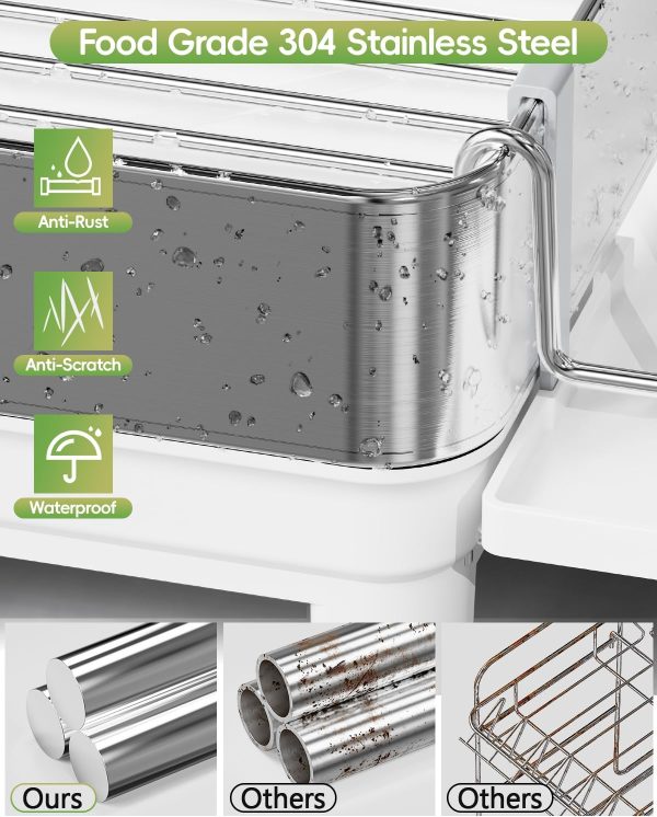 Dish Drying Rack, 304 Stainless Steel Dish Drainers for Kitchen Counter, - Image 3