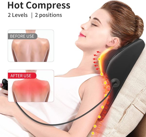 Boriwat Back Massager with Heat, Massagers for Neck and Back, 3D Kneading - Image 3