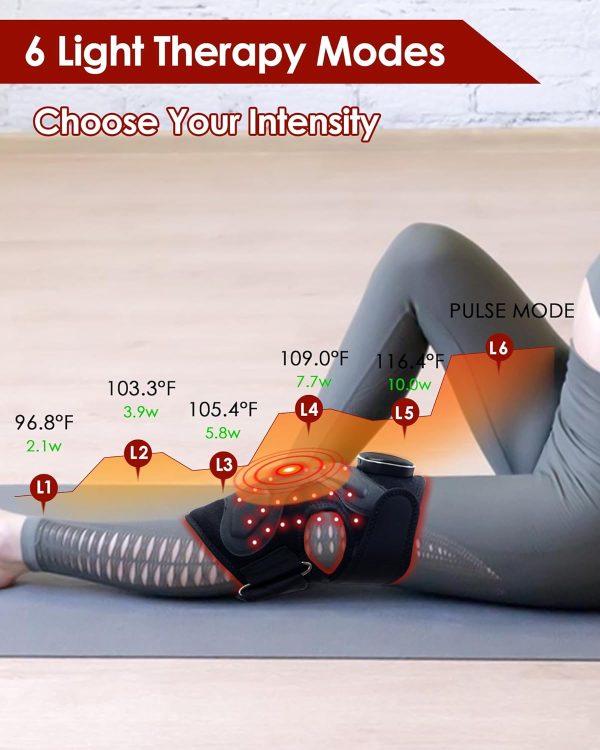 Red Light Therapy Knee Brace - Knee Massager with 4 Vibration Areas, - Image 3