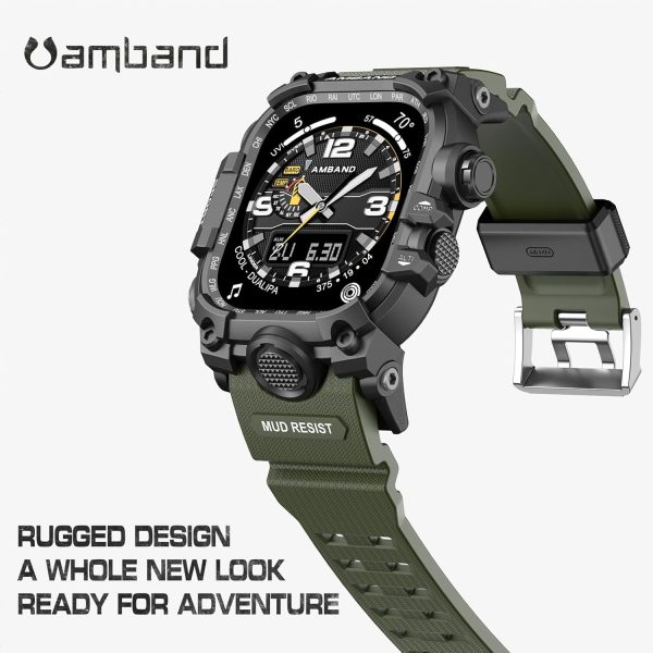 amBand for iWatch Bands Men 46mm Fits Apple Watch 10 Band, M3 Rugged Tough - Image 2