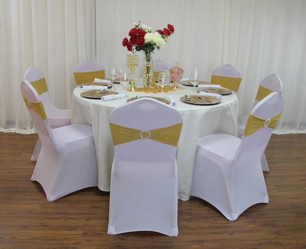 WELMATCH Navy Blue Spandex Chair Covers - 48 PCS Weddding Events Party - Image 7
