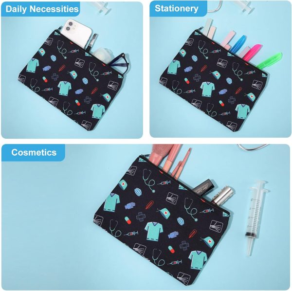 Reginary 6 Pcs Nurse Cosmetic Bag Bulk Christmas Nursing Gifts for Women - Image 6