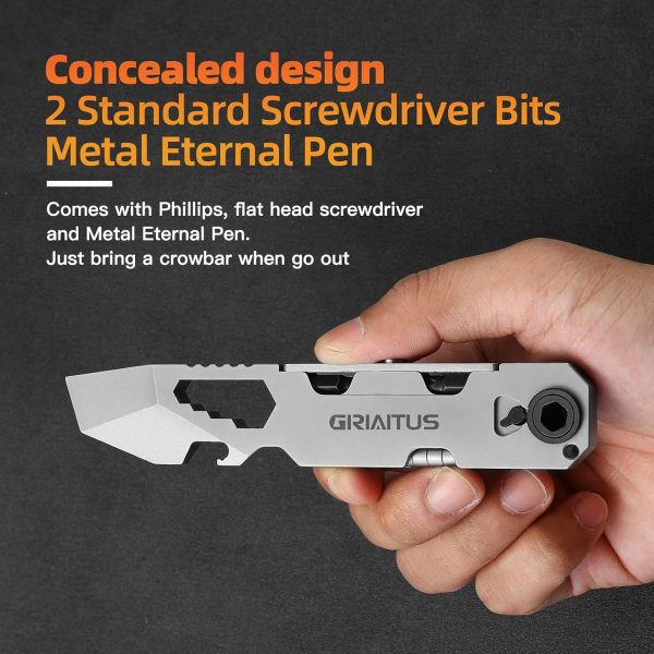 EDC Pry Bar Multitool with Bi-Directional Ratchet Screwdriver & Everlasting - Image 8