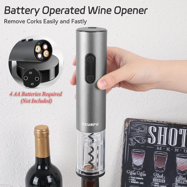 Electric Wine Opener, Battery Operated Wine Bottle Opener with Foil Cutter, - Image 2