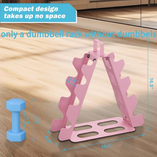 Dumbbell Rack, A-Frame Metal Dumbbell Holder with Handle, Multilevel Weight - Image 2