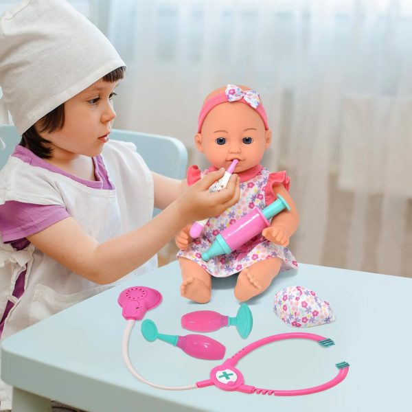 Dolls To Play Interactive Baby Doll Doctor Kit Pretend Play Medical Set Toy - Image 5