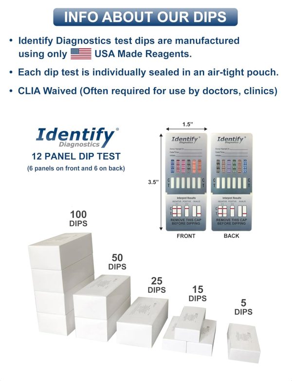 Drug Test Cards - 50 Pack - 12 Panel CLIA Waived Instant Urine Drug Test - Image 2