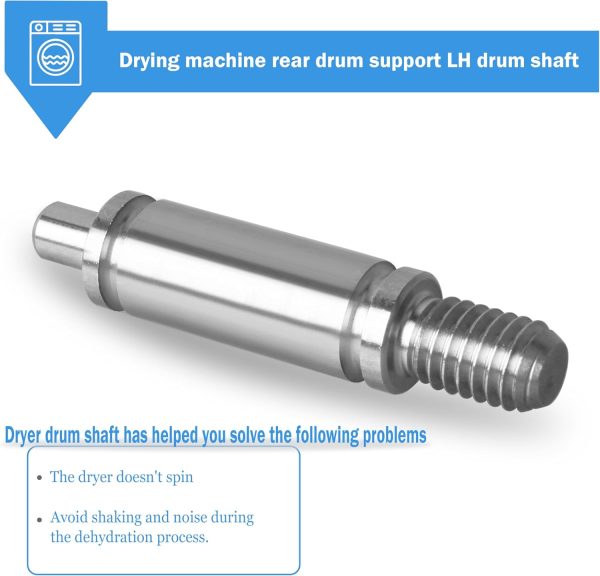W10359272 Dryer Drum Support Roller Shaft, Left Hand Thread, Replacement - Image 5
