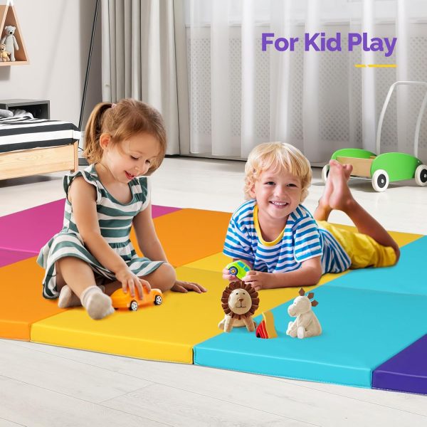 5 Folding Gymnastics Gym Exercise Aerobics Mat, 1.5" Thick Folding Exercise - Image 7